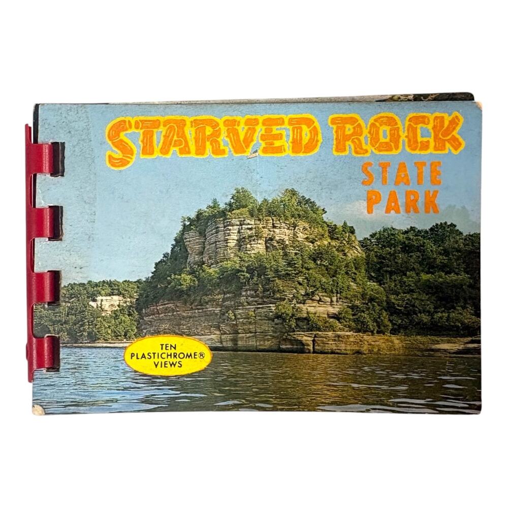 Vintage Starved Rock State Park Souvenir Color Postcard Album Plastichrome Views